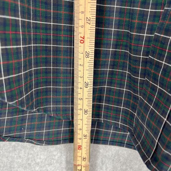 Lauren Ralph Lauren Mens Plaid Button Up Shirt Size 16 Neck Green Red White EUC - Picture 10 of 12